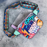Red Fashion Casual Graffiti Print Chest Bag