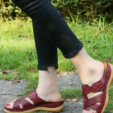Burgundy Casual Round Comfortable Shoes