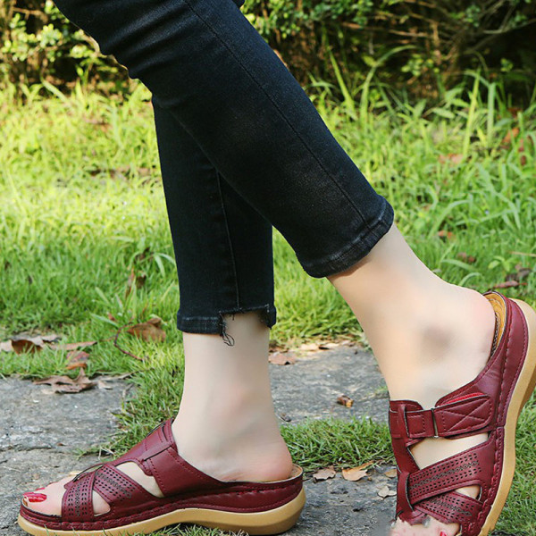Burgundy Casual Round Comfortable Shoes