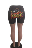 Red Elastic Fly High Print Straight shorts Bottoms