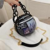 White Fashion Casual Patchwork Basketball Crossbody Bag