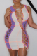 Purple Sexy Patchwork Hollowed Out V Neck Pencil Skirt Dresses