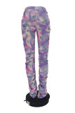 multicolor Sweet Print Fold Bottoms