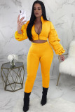 Black Sexy Solid Two Piece Suits pencil Long Sleeve Two-piece Pants Set