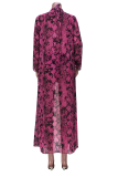 Rose Sexy Print Patchwork Swimwears