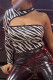 White Fashion Sexy Print Hollowed Out Backless O Neck Tops