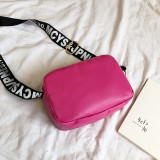 Rose Red Fashion Casual Letter Print Crossbody Bag