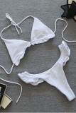White Sexy Solid Bandage Swimwears