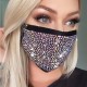 Black Fashion Hot Drilling Decorative White Face Mask