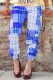 Blue Fashion Casual Plaid Print Basic Regular Mid Waist Trousers