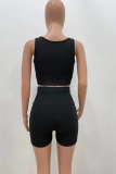 Rose Red Sexy Solid Patchwork V Neck Sleeveless Two Pieces