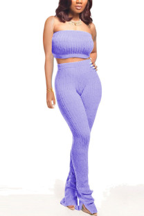 purple Polyester Fashion adult Ma'am Lightly cooked Solid Two Piece Suits pencil Sleeveless Two Pieces