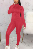 Black Polyester Fashion Sexy Active Casual Europe and America Solid Straight Long Sleeve Two Pieces