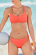 Tangerine Red Sexy Solid Split Joint Swimwears