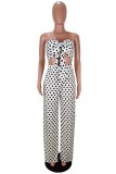 Leopard Print Fashion Sexy Print Backless Strapless Sleeveless Two Pieces