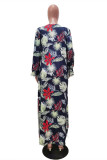 Light Blue Fashion Sexy Print Basic Swimwears Three-piece Set