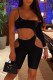 Black Fashion Sexy Solid Hollowed Out Backless Spaghetti Strap Skinny Romper