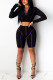 purple Fashion Celebrities adult Patchwork Solid pencil Long Sleeve Two Pieces