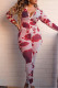 Red Sexy Casual Print O Neck Regular Jumpsuits