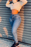 Apricot Fashion Casual Solid Basic Mandarin Collar Tops