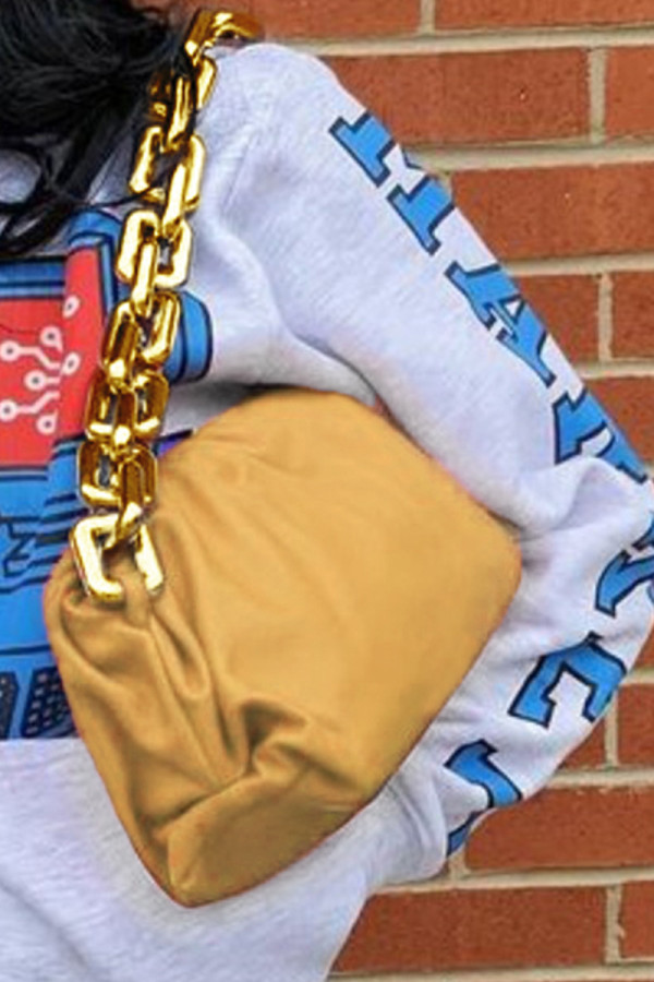 Yellow Fashion Casual Solid Messenger Bag