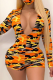 Camouflage Casual Print Patchwork V Neck Skinny Rompers