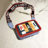 Red Fashion Casual Patchwork Letter Print Red Crossbody Bag
