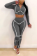 Grey Sexy Solid Patchwork Hooded Collar Long Sleeve Two Pieces