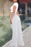 Grey Fashion Casual Solid Split Joint Regular High Waist Trousers