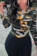 Camouflage Casual Print O Neck Tops