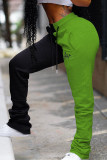 Black and white White Black Grey Green Yellow Red and black Black and white Elastic Fly Mid Patchwork Loose Pants Bottoms