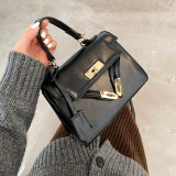 Black Fashion Casual Solid Messenger Bag