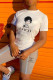 White Fashion Sportswear Print Basic O Neck Short Sleeve Two Pieces