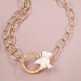 Gold Fashion Casual Shell Pendant Clavicle Chain