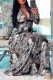 Black Fashion Casual Print Basic Turndown Collar Long Sleeve Dresses