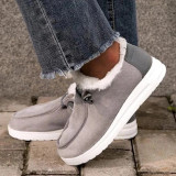 Grey Fashion Casual Work Round Keep Warm Shoes