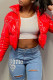 Red Fashion Casual Solid Cardigan Zipper Collar Outerwear