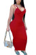 Red Milk. Fashion adult Ma'am OL Red Black Grey Blue Pink Yellow Light Blue Spaghetti Strap Sleeveless V Neck Pencil Dress Ankle-Length Solid backless Dresses