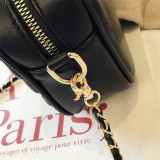 Black Fashion Casual Solid Chain Strap Crossbody Bag