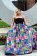 Multi-color Polyester Sexy Fashion Off The Shoulder Sleeveless Wrapped chest Ball Gown Floor-Length Draped Plaid