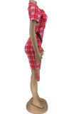 Turquoise Street Print Turndown Collar Regular Rompers