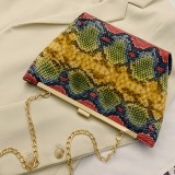 Yellow Fashion Print Chain Strap Messenger Bag