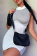 Grey Casual Solid Patchwork Half A Turtleneck Pencil Skirt Dresses