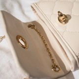 Cream white Fashion Solid Chain Strap Crossbody Bag