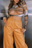 Green Fashion Sexy Print Hollowed Out See-through V Neck Tops