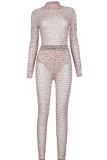 Apricot Sportswear Print O Neck Regular Jumpsuits