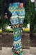 Green Casual Print Patchwork Boot Cut High Waist Speaker Bottoms