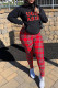 Black Elegant Print Patchwork Long Sleeve Two Pieces