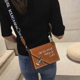 Brown Fashion Casual Letter Print Crossbody Bag