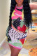 Colour Fashion Sexy Print Basic O Neck Vest Dress